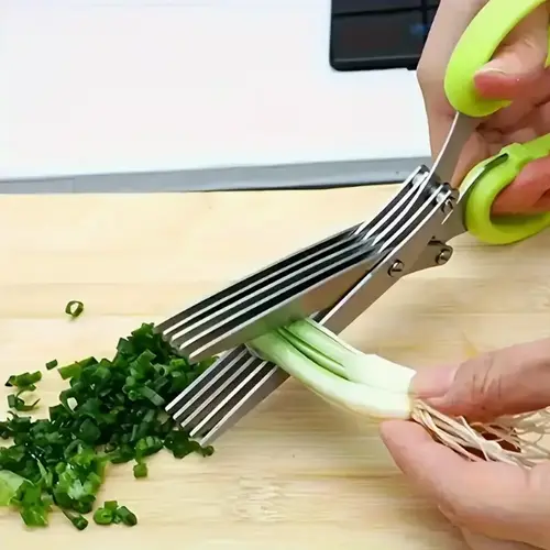 5-Layered Stainless Steel Kitchen Scissors with Protective Cover, Built-in Cleaner, Ergonomic Compact Utensils, Modern Cutting Tool with Can Opener, Nutcracker, Bottle Opener for BBQ, Indoor Cooking