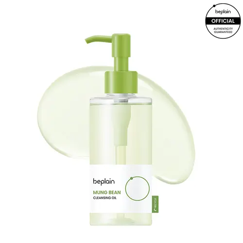 Beplain Mung Bean Moisturizing Cleansing Oil (200ml/230g) - Oil Based Remover for Face & Eyes, Lightweight, Fragrance Free, Blackhead Removal for All Skin Types & Sensitive Skin