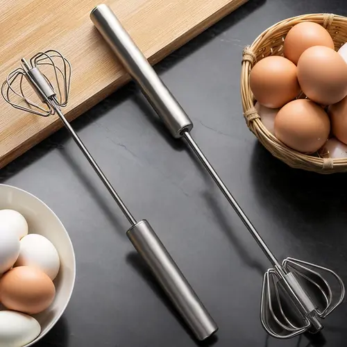4-Speed Manual Hand Mixer Whisk Set, 2-Piece Compact Lightweight Baking Utensils for Beginners, Compact and Easy to Store Kitchen Gadgets for Egg Mixing, No Battery Required Cooking Tool, Two-Piece Set