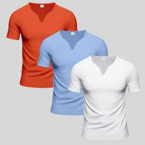 Men's Solid V Neck Short Sleeve Sports Tee, Quick Drying Breathable T-shirt for Daily Wear, Casual Comfy Men's Top for All Seasons, Activewear