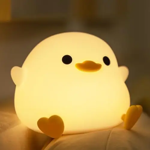 Adorable Duck Silicone Night Light, Soft LED Bedside Lamp, USB Rechargeable, Safe & Cozy Light for Kids' Room Decor, Great Christmas, Birthday & New Year Gift Home Decoration Lamp Usb Powered Lamp