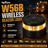 AgriEyes W56B Wireless Beacon Light - Rechargeable Work Light, Magnetic Mount, IP67 Waterproof, 12H Runtime, Truck Accessories for Emergency & Strobe Use on Vehicles, Strobe Lights For Trucks, Emergency Lights For Vehicles backtoschool