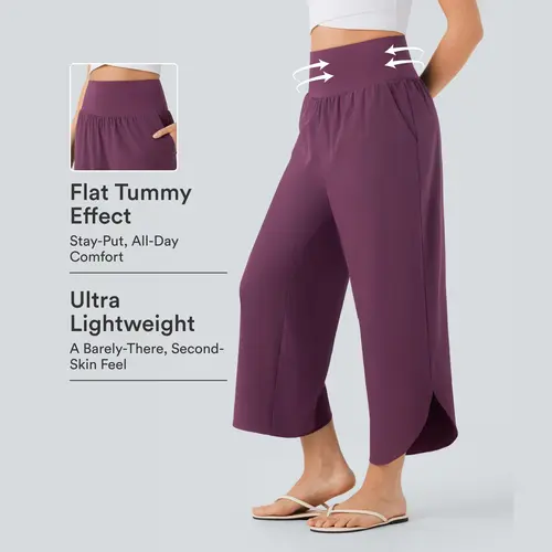 Halara Breezeful™ High Waisted Tummy Control Split Hem Quick Dry Resort Pants with Pockets #BackToSchool