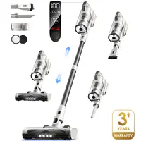 120V Smart Cordless Upright Stick Vacuum Cleaner - 600W 50KPa Powerful Suction, Portable Multi-Head Brushless, LED Touchscreen, Anti-Tangle Brush, 60 Mins Runtime, Self-Standing, 3-Year Warranty for Pet Hair, Hardwood Floors