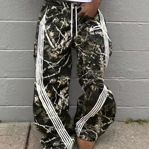 Men's Camo Print Straight Leg Sweatpants, Street Fashion Casual Regular Fit Camo Print Trousers for Daily Wear, Men's Bottoms for Summer, Athletic Casual Pants, Athleisure Style Sweatpants, Casual Sport Pants, Leisure Sports Pants