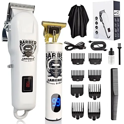 Electric Hair Clipper & Shaver Kit, 1 Box Rechargeable Hair Trimmer & Accessories, Professional Hair Cutting Kit for Men, Ideal Gift for Father, Husband and Boyfriend