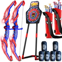 JOYIN OFFICIAL Kids Bow & Arrow Kit (Ages 4-8) with LED Lights - Boys' Archer Fun Boy Gift, 24 Suction Cup Arrows, 1 Standing Target, 6 Score Markers, Requires AA Batteries (Indoor/Outdoor Sport Toy), Boy Gifts