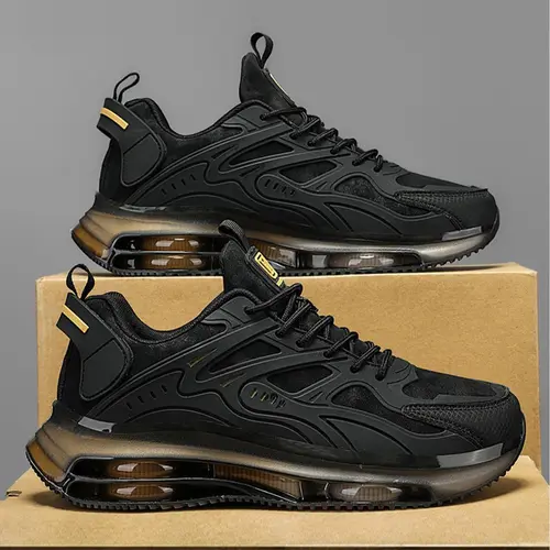 Men's Patchwork Lace Up Sneakers, Casual Comfortable Sports Outdoor Shoes, Sporty Running Shoes, Running Athletic Shoes, Workout Sneakers, Male All-match Round Toe Shoes for Daily Wear, Closed