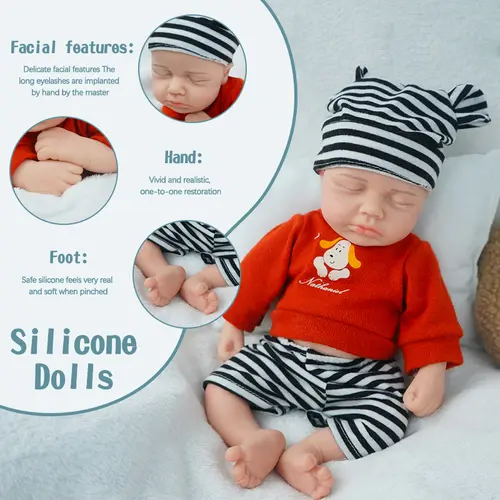 FunCuddle Doll 12-inch lifelike Reborn Doll Boy Reborn Doll  Lifelike Reborn Baby Dolls All Silicone No Harm To Human Body Can be Given as a Gift  Reborn Babies, Realistic Baby Dolls, Full Body Silicone Reborn