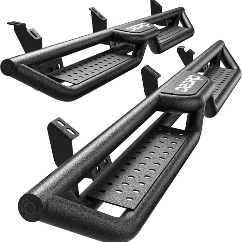 YITAMOTOR Running Boards Car Accessories for 2024-2026 Toyota Tacoma Double/Crew Cab 4 Full-Size Doors, Two Stair Design Side Step Rails, Powder-Coated Black Carbon Steel Nerf Bars