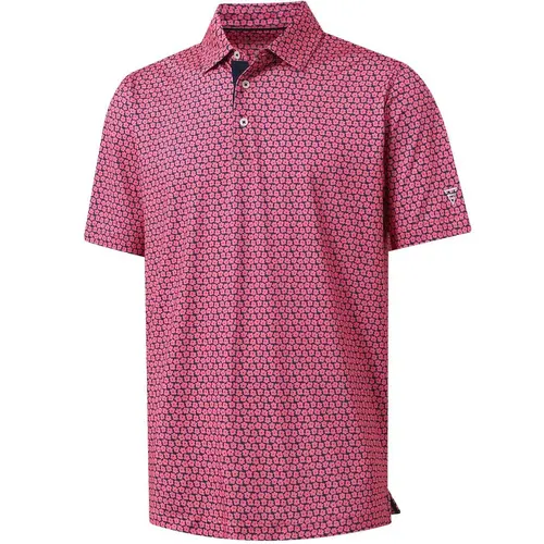 MAELREG Men’s Golf Polo Shirt Short Sleeve Dry Fit Moisture Wicking Performance Printed Collared Shirt