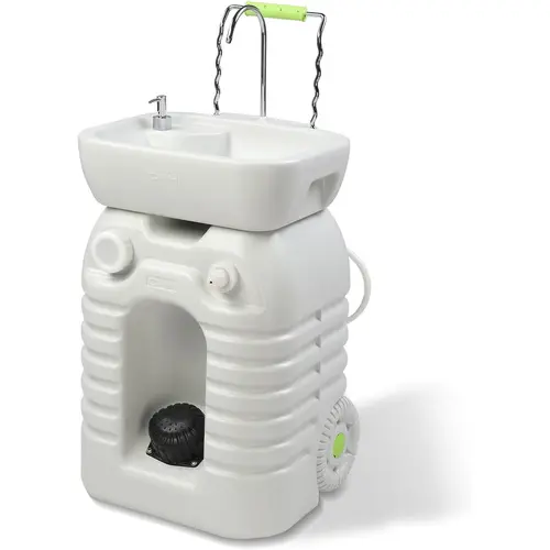 VINGLI 45L Upgraded Portable Sink| Rolling Hand Wash Basin Stand with Towel Holder & Soap Dispenser & Wheels, Perfect for Garden/Camping/Outdoor Events/Gatherings/Worksite/RV/Indoor