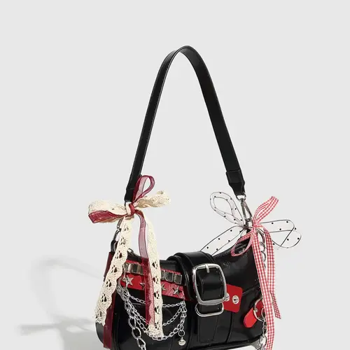 Women's Star Lacy Decor Stylish Crossbody Bag, Fashionable Pu Leather Adjustable Embellished Shoulder Bag for Daily Used, Casual Trendy Versatile High-quality Daily Commuting Bag, Fashion Crossbody Bags