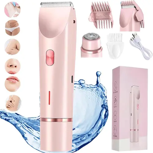 PADOX Bikini Trimmer for Women, Rechargeable 2 in 1 Electric Body & Facial Hair Removal, Waterproof Wet & Dry Use Trimmer for Women, Spring Gift #SummerVibes