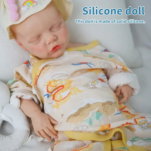 FunCuddle NO.3 Full Body Silicone Reborn Doll, 18.11-in Realistic Newborn Baby Girl Doll with Baby-Like Skin, Soft Toy for Companionship & Role-Playing, Exquisite Packaging, Realistic Baby Doll, Newborn Baby Dolls
