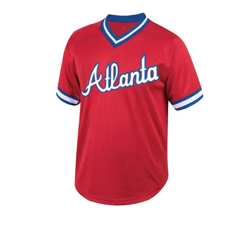 Men's Letter Patched Baseball Jersey, Stylish Jersey, Casual Loose Red Short Sleeve V Neck T-Shirt for Summer, Fashion Men's Top for Daily Wear, Sports Jersey Tee, Casual Sporty Top