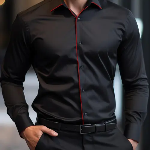 Men's Long Sleeve Button Up Shirt, Regular Fit Casual Button Shirts Collared Shirt, Button Down Shirt for Work Office Business Formal Occasions, Menswear for All Seasons, Top