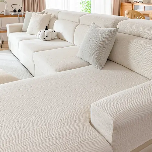 Solid Color Sofa Cover, 1 Count Non-slip Washable Sofa Slipcover, Dustproof Sofa Couch Protector, Sofa Protective Cover for Home Living Room, Soft Sofa Protector, Washable Sofa Covers