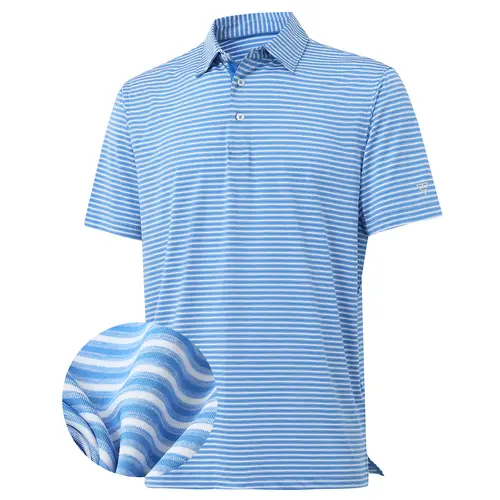 MAELREG Men's Dopamine color Stripe Polo Shirt,  Performance Moisture Wicking Dry Fit Collared Mens Polo Shirts Short Sleeve,Top Polo Breathable Menswear Striped