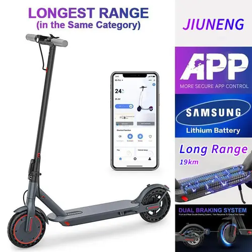 Electric Scooter - 19MPH, 22 Miles Range, 350W Motor, APP Control, IP65 Waterproof & Foldable Design! Folding Escooter