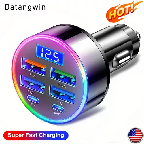 30W PD & QC3.0 Fast-Charging USB-C Automotive Car Charger, Tiny Cannon-Style Premium Zinc Alloy Ultra Compact Hidden Car Gadgets for Vehicles