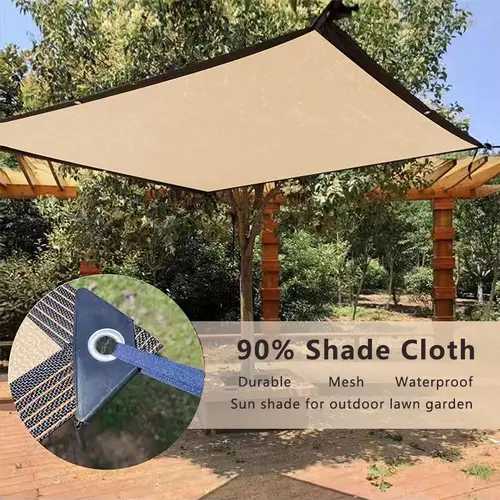 【FaddishDeal】90% Shade Cloth Durable Polyethylene Mesh Tarp, 2m*3m Taped Edge Patio Sun Shade Canopy with Easy Set Up for Garden, Lawn, Garage