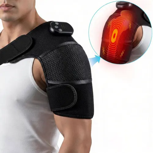 Neidga Portable Comfort Electric Shoulder Massager with Heating Vibration, 2000mAh Battery Capacity, Nylon Cord, Ideal for Daily Relaxation