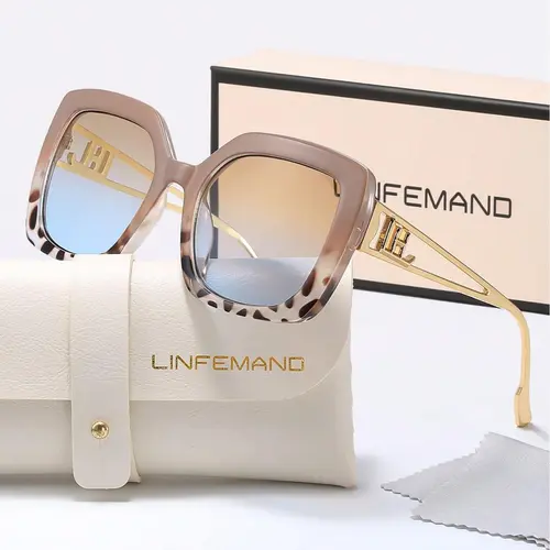 Unisex Vintage Large Frame Leopard Pattern Sunglasses, Casual Sunglasses, Retro Fashionable Sunglasses for Everyday Use, Stylish Accessories for Outdoor Activities