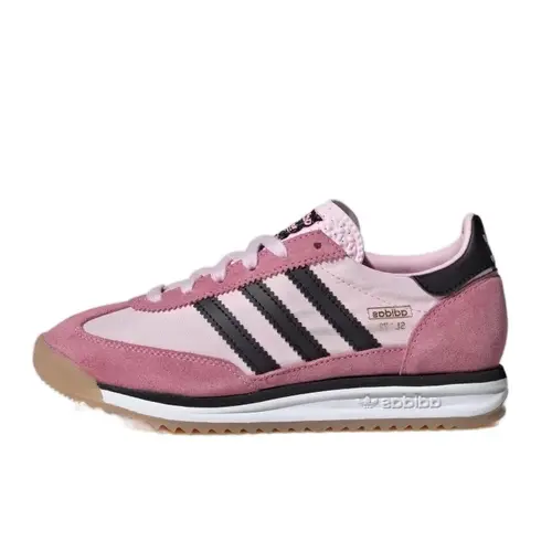 Youth & Women’s Adidas SL 72 RS Fashion Sneakers - Black Pink, Retro-Inspired Design, Suede-Nylon Build, Signature 3-Stripes, Lightweight, Comfortable Fit, Walking & Daily Wear Versatility