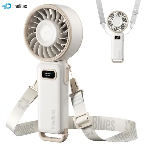 DiveBlues Handheld Turbo Jet Fan 3600mAh USB Charging Rechargeable Personal Mini Portable Fan, 100 Speeds, 15-Hour Battery, Air Turbo Tech, for Travel, Back to School