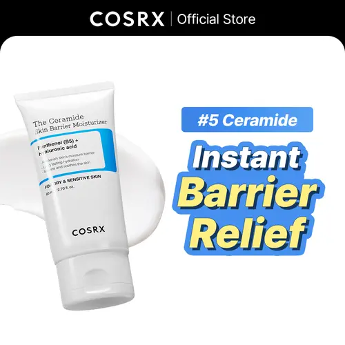 [COSRX Official] The Ceramide Skin Barrier Moisturizer (80ml) - Korean Hyaluronic Acid Moisturizer for Dry, Sensitive Skin, Soothing, Hydrating, Boosts Moisture, Helps Repair Barrier