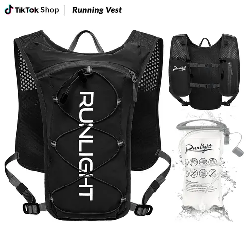 Runlight Hydration Running Vest with 1.5L Water Bladder,Lightweight Zipper Breathable Running Backpack,Adjustable Sport Bag Vest,Sport Gear for Running Jogging Hiking Cycling Marathon Outdoor