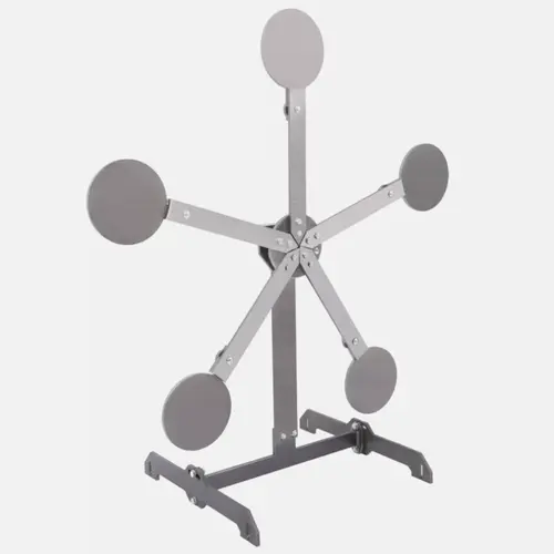 HECASA 8-in High-Strength Steel Outdoor Rotatable Portable Reactive Shooting Target, No Welding Required, Includes Gong Targets