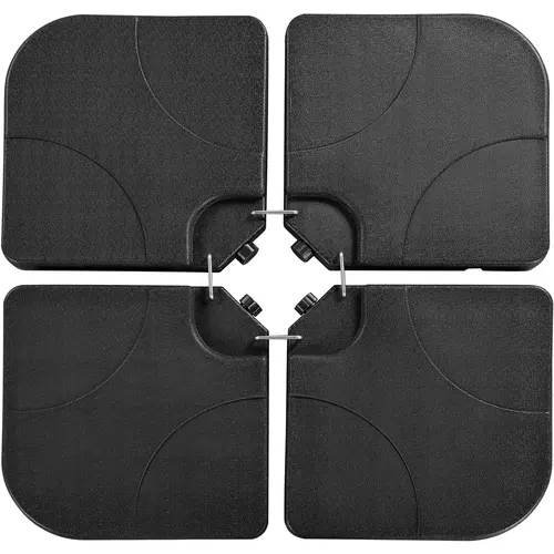 Yaheetech Heavy-Duty 4-Piece Interlocking Fillable Patio Offset Umbrella Base Stand, Easy Setup, Stacks for Storage, Twist Caps Make Filling Easy, Black for Offset Umbrella Parasols, Canopies & Shade