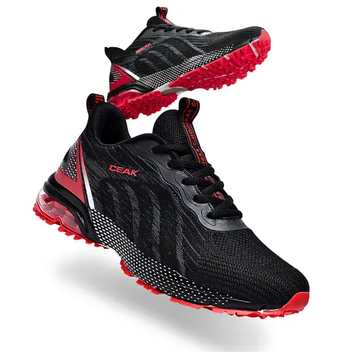 Men's Air Running Shoes Breathable Tennis Basketball Sneakers Plantar relief， Gym Training Comfortable Fashion Shoes Runner Trainer Sports Shoes Closed Athletic Footwear Casual Walking Shoes Black Boy