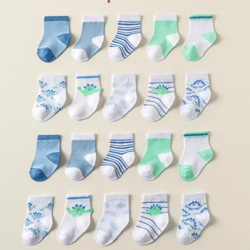 Baby Colorblock Crew Socks Set, Baby Clothing, Soft Comfy Breathable Socks for Baby Boys & Girls, Newborn, Infant and Preemie Socks