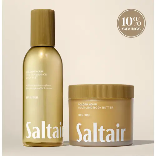 Saltair Golden Hour Body Duo -Multi-Lipid Body Butter (10 fl oz / 283 G), Body Mist (8.0 fl oz/ 236 mL) - Radiant Sunflower, Juicy Pineapple & Fresh Coconut