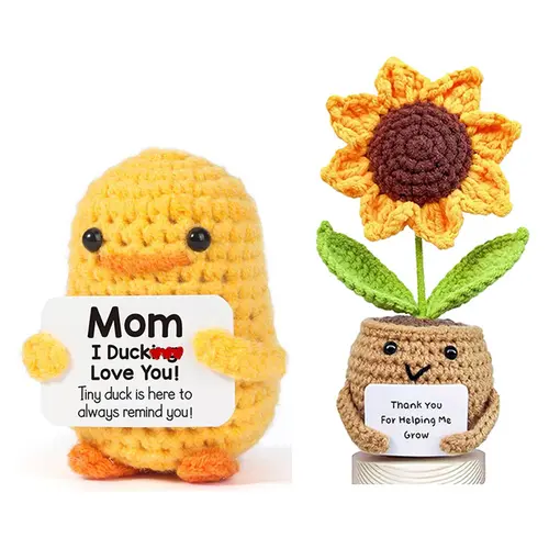 Funny Birthday Gifts for Mom – I Duck Love You Mom, Handmade Crochet Cute Small Duck Unique Presents for Mother's Day Mama Bonus Step Mother in Law Mothers Stocking Stuffers