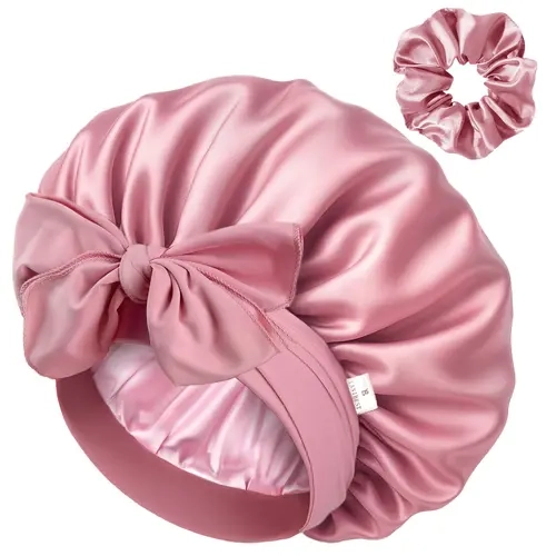 YANIBEST Female Adults' Reversible Double-Layer Satin Bonnet - Hand Wash Fashion Hair Styling Accessory, Smoothing, Anti-Frizz, Hydrating, Breathable Haircare for Curly Hair with Elasticity, Heatless Styling