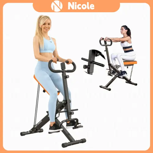 Nicole Selection Foldable Squat & Rowing Machine for Home - 2-in-1 Rower & Squat Trainer with Adjustable Resistance Bands, 330 lbs Capacity, Compact Design, 40YZJJYZJ5231, For Christmas Gifts Home Gym Equipment Home Exercise Equipment(Partially assembled)