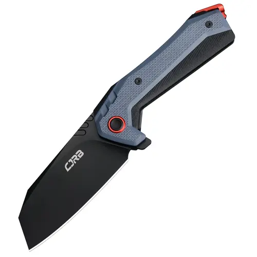 CJRB Tigris Tactical Compact Pocket Size Folding Knife - AR-RPM9 Patented Stainless Steel Black PVD Blade, Black&Blue G10 Grip, Flipper, Bold Shape EDC Tool, Survival Equipment, Cool Gifts for Men