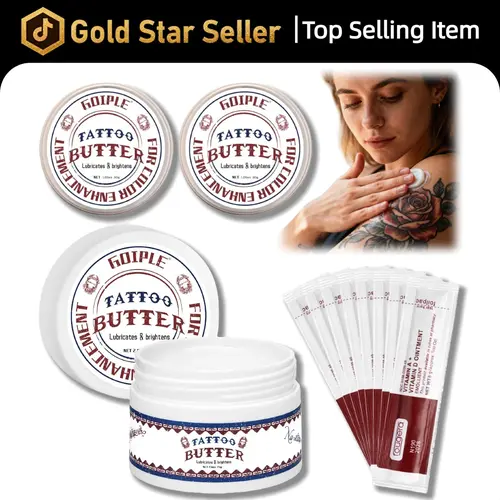 Goiple Tattoo Butter 2.6oz + 2 cans 1.05oz Cream for Before During & After Tattoo Process Scar Repair Gel Protective Balm for New & Older Tattoos - Safe While Healing - Moisturizes and Rejuvenates Tattoo Aftercare Cosmetics