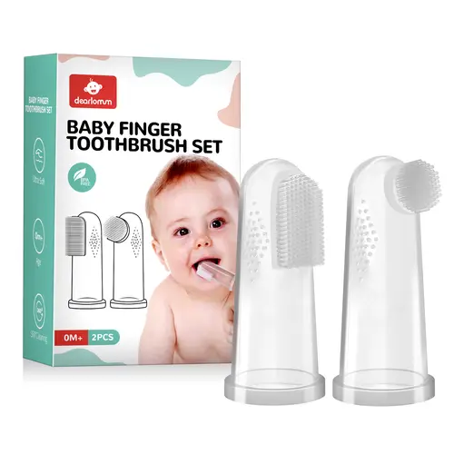Baby Finger Toothbrush for Training Teething, Newborns Toddler Silicone Baby Toothbrush,Baby Oral Cleaner Massager,2PCS summervibes