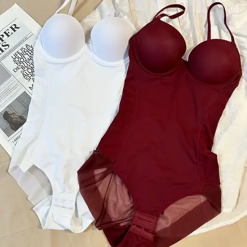 Women's Ruched Slimming Shapewear Bodysuit Set, Thin Strapless Design, Perfect for Evening Gowns, All-Season Comfortable Underwear, Slim Fitting Bodysuit