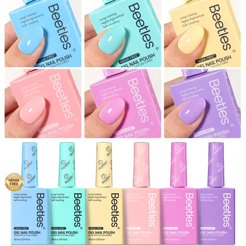 Beetles Hema-Free Gel Polish Unicorn Collection - 6 Colors Fairy Tale Dream, 7.5ml Bottle Kit, Long-Lasting Soak-Off Formula for Gel Nails at Home, Manicure, UV-Cured, My Nail Set, Summer Gift for Women