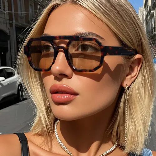 Unisex Vintage Trendy Tortoise Pattern Aviator Sunglasses, Retro Outdoor Sports Sunglasses, Fashionable Sunglasses for Men & Women, Trendy Frames Sunglasses, Stylish Sunglasses, Summer Sunglasses, Trendy Styling Sunglasses