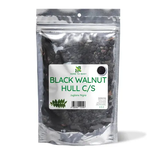 Black Walnut Hull Dried Cut & Sifted (C/S) 4 oz & 1 lb Herbs | Traditional Tree Nuts Supplement | Herb To Body (No Flavor Note)