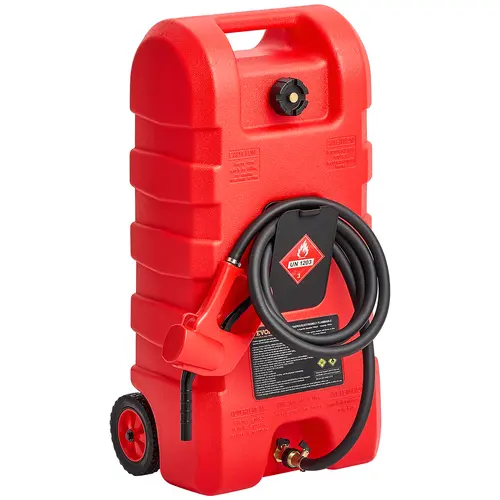 【Summerfinds】VEVOR Leakproof Fuel Caddy with Pump, 15 Gal Portable Fuel Tank w/ Gravity & Hand Pump Modes, Wheels, 10 ft Hose for Vehicle, Motorcycle, Automotive Tools and Gadgets