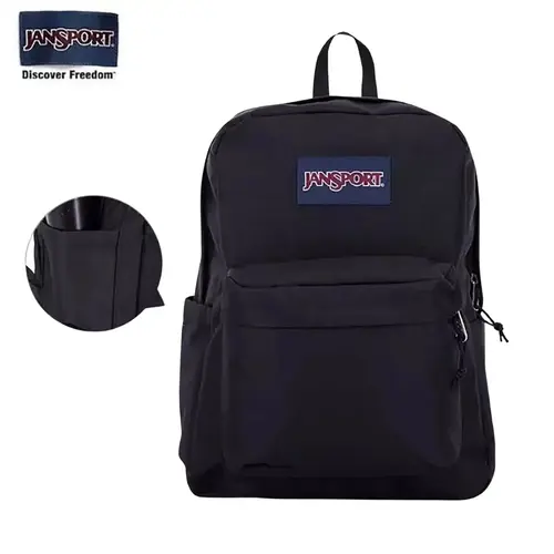 JanSport SuperBreak 1 Multi Function Backpack - Lightweight, Durable Backtoschoolshopping Bookbag, Boys' Large Main Compartment, Front Organizer Pocket, Eco-Minded Daily Carry Premium School Bag, Black