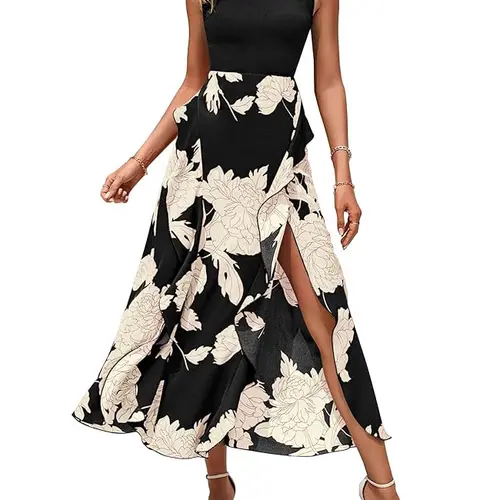 BTFBM Women's Casual Sleeveless Summer Dresses 2026 Spring Crewneck Patchwork Boho Floral Ruffle Cocktail Party Midi Dress #Outdoorfun